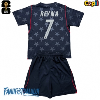 Statele Unite Giovanni Reyna #7 Echipament de Fotbal Replică Mondial 2026 Copii Deplasare (+ Șorturi)